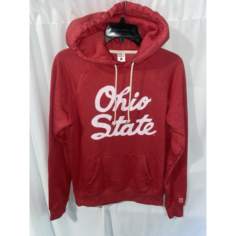 Homage Ohio State Buckeyes Cursive Script Hoodie Hooded Sweatshirt Womens Small